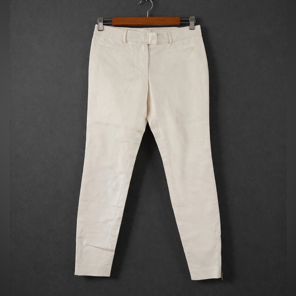 Veronica Beard Tailored White Ankle Zip Skinny Pants Size 2 - Picture 6 of 10